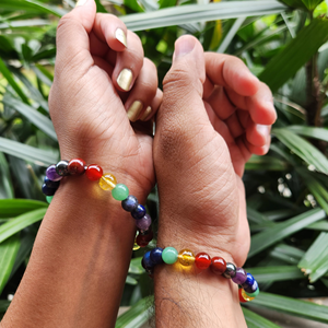 Bracelet en pierres précieuses naturelles 7 chakras, bracelet de guérison Reiki, pierres de prière, bracelet de yoga - Product Image 2