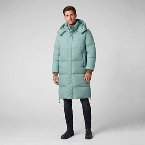 <b>Men's</b> Plus Size Long <b>Puffer</b> <b>Coat</b> Vintage Slim Hood Stand Collar Casual Winter Style Thick Polyester Outerwear Comfortable OEM - Product Image 1