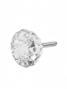Clear Zircon Plated Nameplate Cabinet <b>Knob</b> Screw-in Drawer Pull Diamond Cut for Furniture Shri Govind International Uttar - Product Image 1