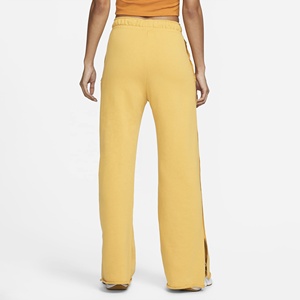 Pantalon en molleton jaune sur mesure pour femme, coupe large, taille haute, ample, longueur intégrale, décontracté, automne, style évasé - Product Image 2