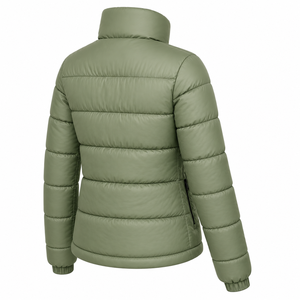 Chaqueta Bomber Acolchada Impermeable de Color Liso para Mujer, Estilo Burbuja, Cuello Alto, Manga Larga, Abrigo de Invierno con Cremallera y Relleno de Poliéster - Product Image 6