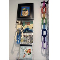 Décoration murale moderne rustique pour la maison et les mariages : Chaîne d'art en résine aux tons de bijoux, acrylique translucide, boucles entrelacées argentées effet miroir