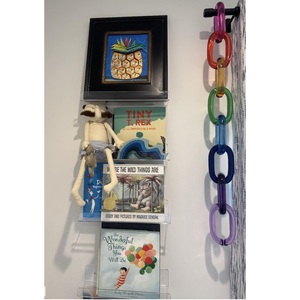 Jewel Tone Resin Chain Link Art Translucent <b>Acrylic</b> & Silver <b>Mirrored</b> Interlocked Loops - Product Image 6