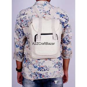 Sac à dos artisanal unisexe de taille moyenne en toile 100% coton, léger, vintage, 20L, avec fermeture à glissière et boucle, idéal pour la natation et le camping - Product Image 6