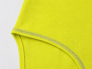 Women's Yellow Long Sleeve Knitted O-Neck T-Shirt Regular Fit Casual Solid Color All Seasons Wear - Product Image 4