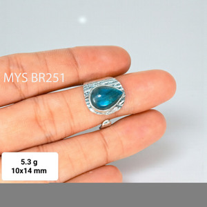Blue Fire Labradorite Gemstone <b>Adjustable</b> Popular Blue Stone <b>Ring</b> and 925 Sterling <b>Silver</b> Handmade <b>Rings</b> Wholesale Price Jewelry - Product Image 2