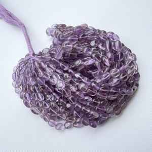 Perles de pierres précieuses en améthyste violette naturelle, lisses, ovales, pour la fabrication de bijoux, pierres en vrac de haute qualité - Product Image 2