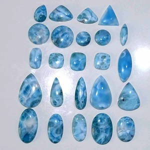 Pierre précieuse cabochon en larimar véritable, cristal bleu naturel, pierre brute pour la création de bijoux faits main, disponible à la vente. - Product Image 3