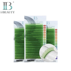 Extensiones de Pestañas i-Beauty - Pestañas de Color Premium Ib (Verde Amarillo) Pestañas Individuales Coloridas de Corea del Sur de Alta Calidad - Product Image 1