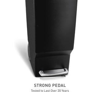 Cestino per Rifiuti da Cucina Slim da 40 Litri/10,6 Galloni con Chiusura a Scorrimento Sicura in Plastica Nera - Product Image 3