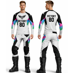 Équipement de motocross sublimé pour hommes, ensemble maillot et pantalon de course MX personnalisé, tenue de moto tout-terrain, ATV, enduro - Product Image 1