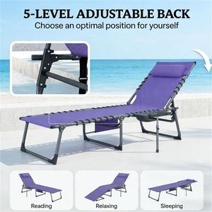 Sedia a Sdraio Viola per Esterni, Ideale per Prendere il Sole e per l'Uso in Cortile - Product Image 4