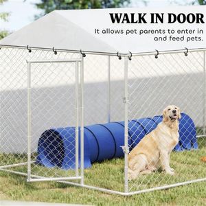 Caseta y Jaula Plateada para Perros de Exterior, Casas y Muebles para Mascotas - Product Image 3