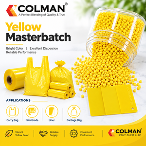 Approvisionnement direct usine : Granulés de masterbatch jaune COLMAN pour PE, PP, HDPE, LDPE, LLDPE, qualité film soufflé, adaptés aux sacs de transport - Product Image 5