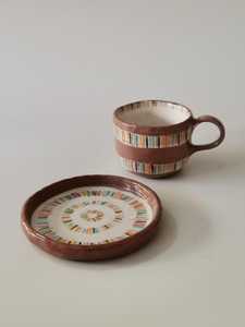 Vintage Japanese Bohemian Light Luxury Retro Ceramic Coffee <b>Cup</b> and Saucer Set with Handle Exquisite High-End Export By UO INDIA - Product Image 5