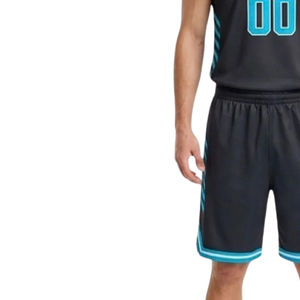 Conjunto de Uniforme de Baloncesto Personalizado para Hombre, Jersey sin Mangas con Cuello en V, Paneles de Contraste en los Hombros, Nombre del Equipo, Número, Pantalones Cortos, 100% Poliéster - Product Image 6