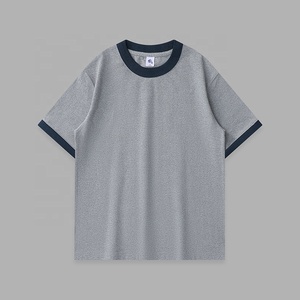 เสื้อยืดคอกลมแขนสั้นผ้าคอตตอน 100% หนัก 320 กรัม สไตล์ลำลองแนวสตรีทแวร์ พร้อมปกและปลายแขนเสื้อแบบตัดกัน สำหรับผู้ชายและผู้หญิง - Product Image 5