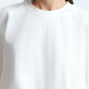 Camisetas tipo murciélago para mujer, de corte holgado, cuello redondo, estilo casual, para verano, se aceptan marcas privadas. - Product Image 6