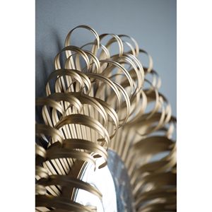 Specchio da parete con Design Sunburst da 27 pollici soggiorno moderno con finitura decorativa dorata per ingresso - Product Image 1