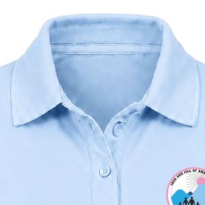 เสื้อโปโลปักลายตราสัญลักษณ์แจ็คแอนด์จิล สีฟ้าอ่อน แขนสั้น คอปก ติดกระดุม น้ำหนักเบา เหมาะสำหรับชุดทีมกีฬา - Product Image 2
