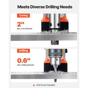 Trapano Magnetico Portatile da 1400 W, 2 Diametri di Foratura, 2810 Lbf di Potenza, Velocità Regolabile 0-800 RPM, Trapano Magnetico di 2a Generazione - Product Image 3