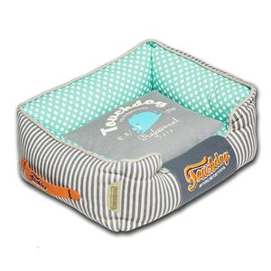 Polka Striped Polo <b>Easy</b>-Wash Rectangular Dog <b>Bed</b> Fashionable Pet <b>Bed</b> - Product Image 1