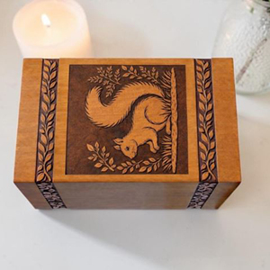 Handcrafted Wooden Urn <b>Box</b>, Squirrel Nature Engraved Cremation <b>Keepsake</b> by AYAANS - Product Image 5