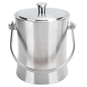 Hot Sale Ice Bucket Insulated Double Walled <b>Drink</b> Cooler Stainless Steel Party <b>Drink</b> Chiller Hammered Silver Finished - Product Image 5