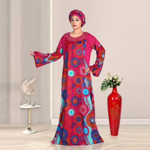 Caftán Abaya de Rayón para Mujer con Adornos de Diamantes, Manga Larga, Ropa Islámica Modesta, Elegante Estilo Dubái, Vestido Maxi para Oración del Eid - Product Image 3
