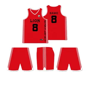 Maglie da basket con Design stampato a sublimazione personalizzato abbigliamento da allenamento divise da Baskitball abbigliamento sportivo 100% poliestere Unisex set T/T