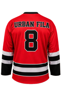 Maillot de hockey sur glace personnalisé en gros, maillot d'équipe personnalisé, style classique rouge, maillot de hockey sur glace cousu/imprimé - Product Image 5