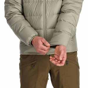 Veste matelassée pour homme en cuir véritable écologique vert olive, rembourrée en coton, col montant, fermeture éclair, coupe-vent, décontractée - Product Image 4