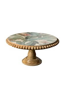 Support à gâteau Tropical Breeze en bois de manguier, support à cupcakes détachable avec piédestal rond, présentoir décoratif pour gâteau - Product Image 1