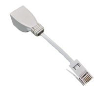 Kabel Ekstensi Telepon dengan Soket Ganda UK Konektor BT 431A Sesuai RoHS Warna Putih Kabel Terpilin 28AWG 4C