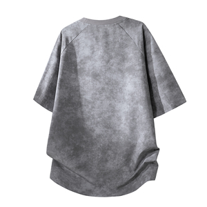 Camiseta de Manga Corta para Hombre, con Logotipo Personalizado OEM, Estilo Minimalista Tie-Dye, Cuello Redondo, Hombros Caídos, Transpirable, de Seda Helada, para Uso Diario Informal de Verano - Product Image 4