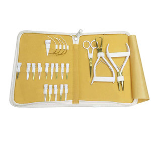 Pinzas de Precisión para Extensiones de Cabello de Acero Inoxidable Color Plasma Blanco Dorado de Calidad Premium, Kit de Herramientas Profesional para Salón, Agarre Duradero - Product Image 1