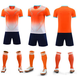 Maillots de football unisexes personnalisés, ensembles de tenues de football à séchage rapide, 100% polyester, logo à pois sur le devant, ensemble de vêtements de football - Product Image 2