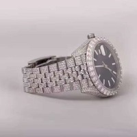 Montre de luxe en acier inoxydable de qualité supérieure avec quartz et diamants moissanite pour homme, finition longue durée, usage quotidien, prix d'usine