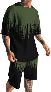 Conjunto de Camiseta y Pantalones Cortos de Color Sólido para Hombre, Última Moda de Invierno, Secado Rápido, Poliéster/Algodón - Product Image 2