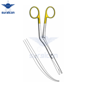 Ciseaux chirurgicaux Heymann 20 cm / 8 pouces courbés à gauche TC Gold, instrument de coupe de précision en acier inoxydable de qualité supérieure - Product Image 4