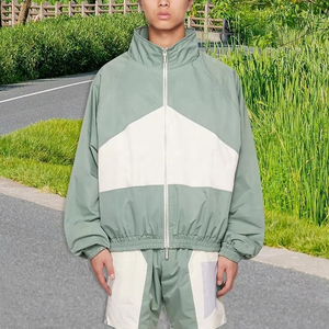 Windproof Men Short Zipper Hoodie Set Training Jogging Wear Tracksuits Custom Logo Nylon Short for Men Summer Adults Shorts Set - Product Image 5