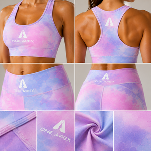 Women Tie Dye Yoga Set Sports Bra High Waist Leggings Gym Fitness Activewear Workout Clothing Custom Logo - Product Image 5