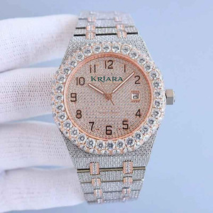 Best Quality KRIARA Moissanite Diamond Stainless Steel <b>Mens</b> Watch Premium <b>Wristwatch</b> with Elegant Timekeeping Available For Sale - Product Image 3