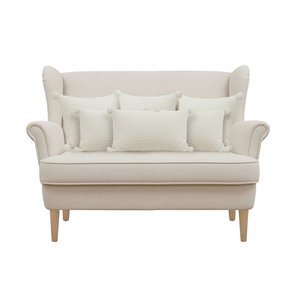 Ensemble de 6 housses de coussin SOGA, 4x 45cm Blanc BoucleBliss, 2x 30x50cm Ivoire Sherpa, Collection de housses de coussin lombaires à pompons - Product Image 3