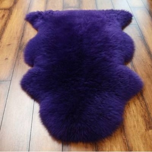 Genuine Sheepskin Rug Natural White Plush Novelty Shape Handcrafted Non-Slip Rubber Backing For <b>Bedroom</b> Home Decor - Product Image 3