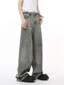 Pantalones Vaqueros Anchos de Mezclilla 100% Algodón de 14 Oz para Hombre, Fabricante OEM, Estilo Urbano, Talla Grande - Product Image 4