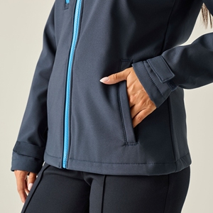 Personalized <b>Women's</b> Softshell Hooded <b>Jacket</b> Outdoor Casual Full Zip Wind Resistant Utility Pocket Lightweight Performance Wear - Product Image 5