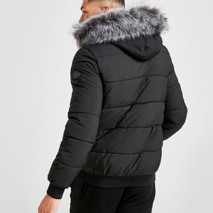 Blouson matelassé imperméable en toile mi-lourd pour homme avec capuche amovible personnalisable – Coupe ample, le plus esthétique, personnalisable OEM - Product Image 3