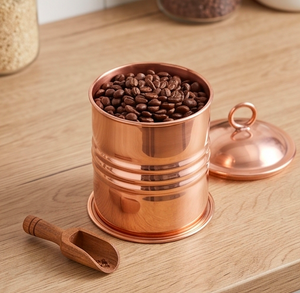 Antique Copper Spice Storage Jar With Lid Round Polished Classic Design Metal Kitchenware Dessert Container And Food Container - Product Image 5