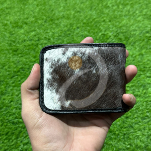 Wholesale Vintage Cowhide Hair <b>Wallet</b> Handmade Leather Mens Cash <b>Holder</b> With Natural Animal Texture Print Leather <b>Wallet</b> - Product Image 6